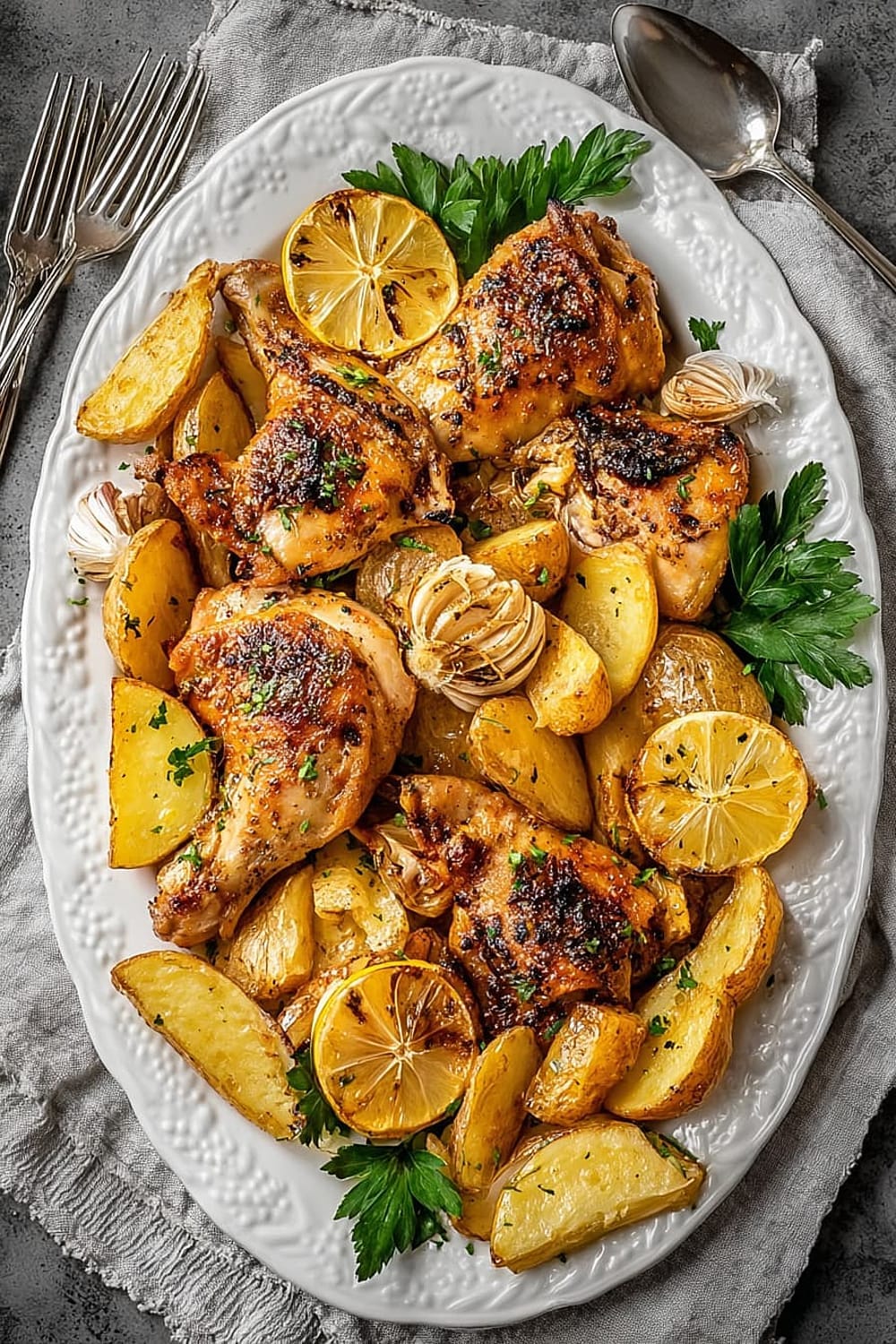 One Pan Greek Lemon Chicken and Potatoes