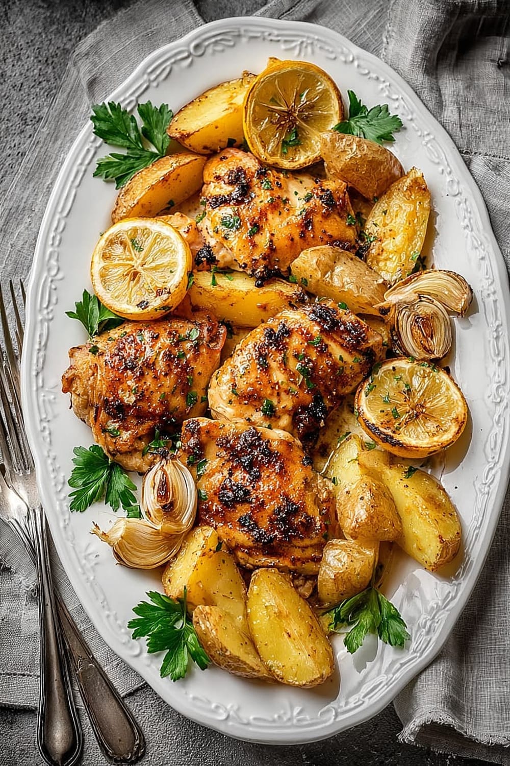 One Pan Greek Lemon Chicken and Potatoes