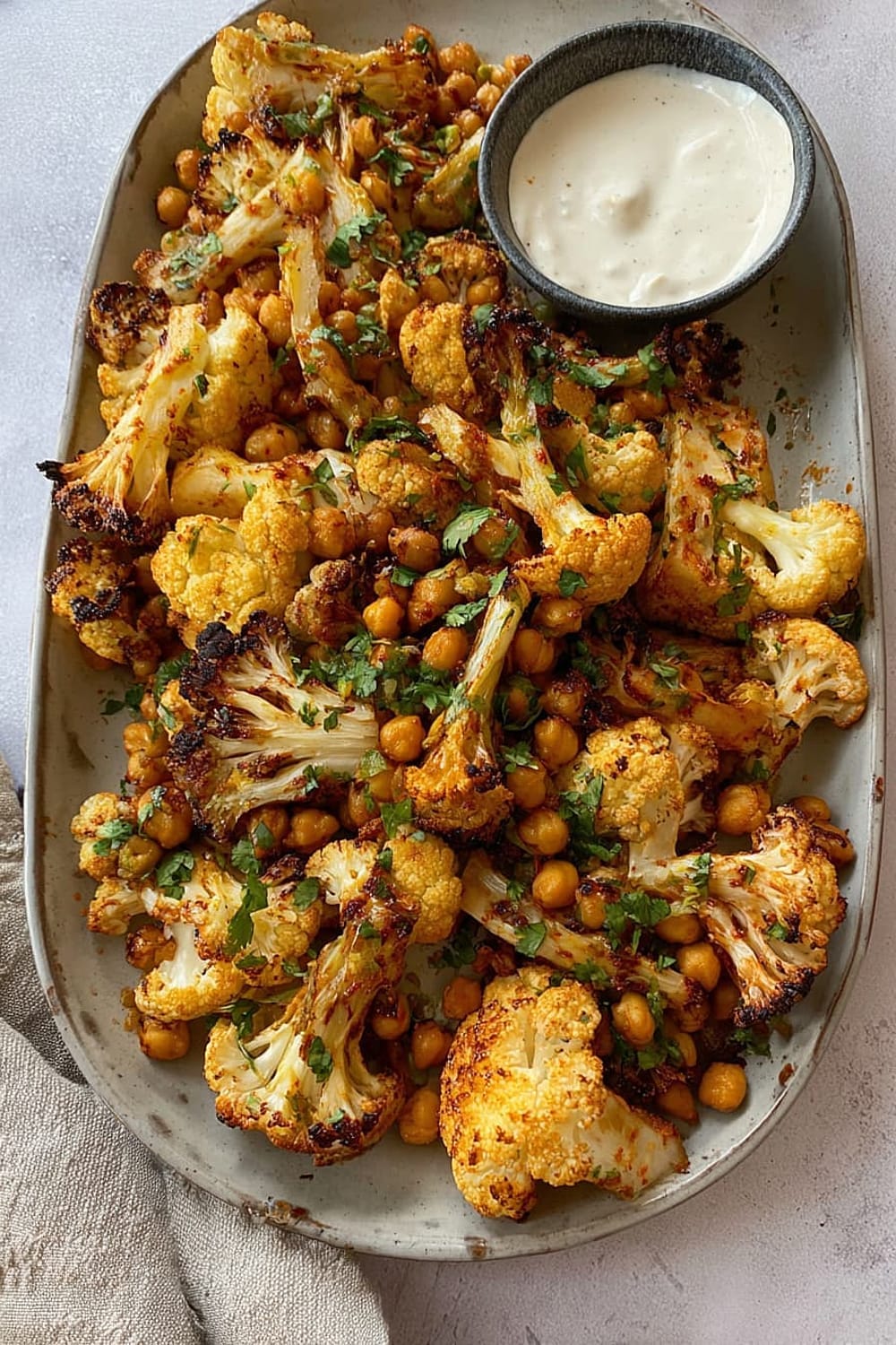 Moroccan Spiced Cauliflower and Chickpeas