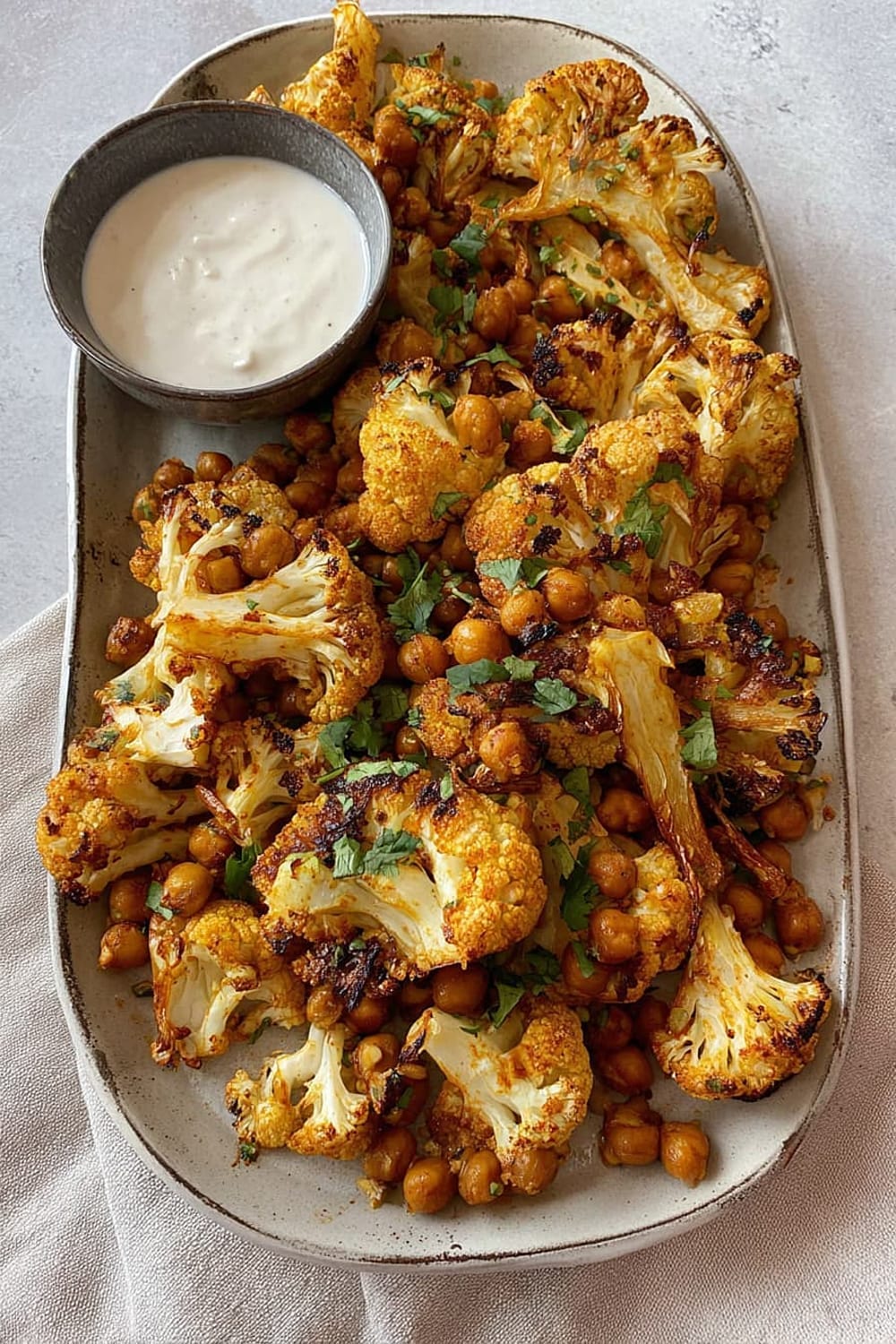 Moroccan Spiced Cauliflower and Chickpeas
