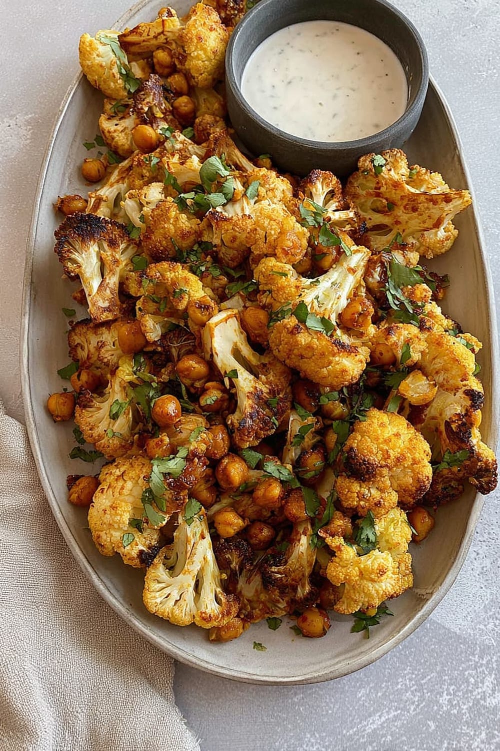 Moroccan Spiced Cauliflower and Chickpeas