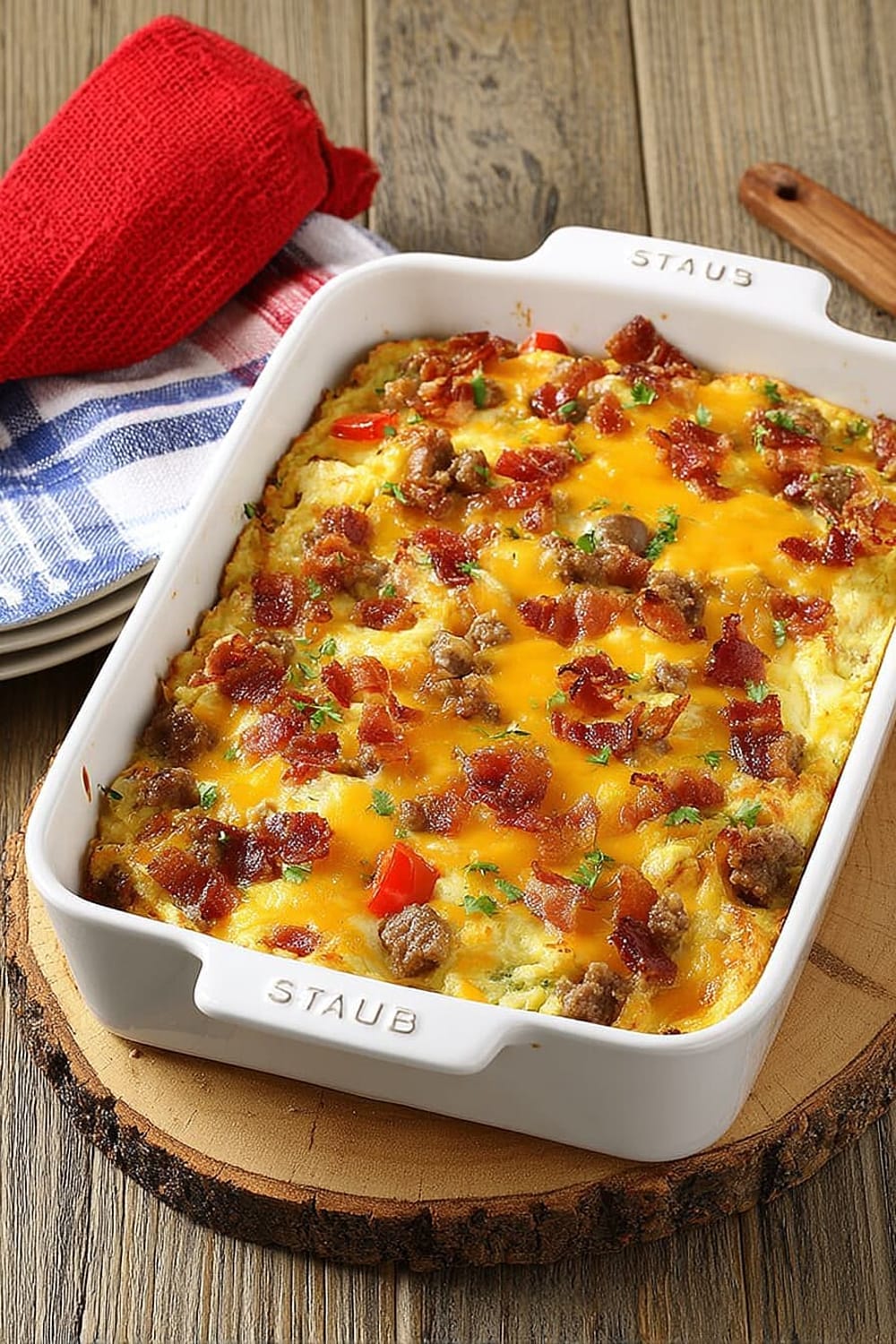 Fully Loaded Cheesy Breakfast Casserole