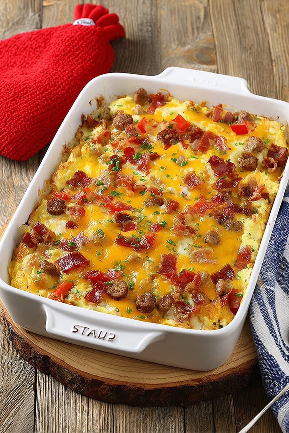 Fully Loaded Cheesy Breakfast Casserole