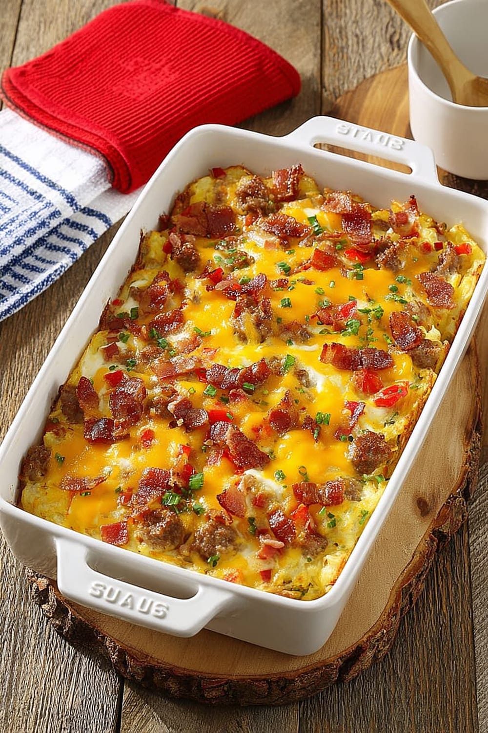 Fully Loaded Cheesy Breakfast Casserole