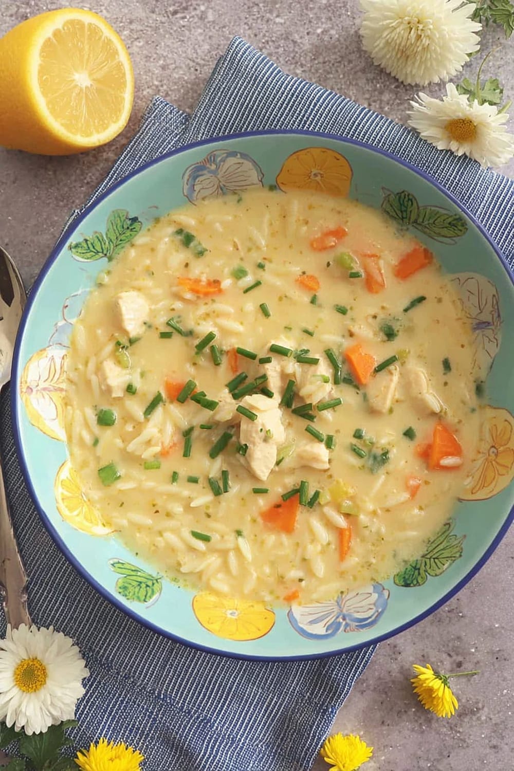 Greek Lemon Chicken Orzo Soup