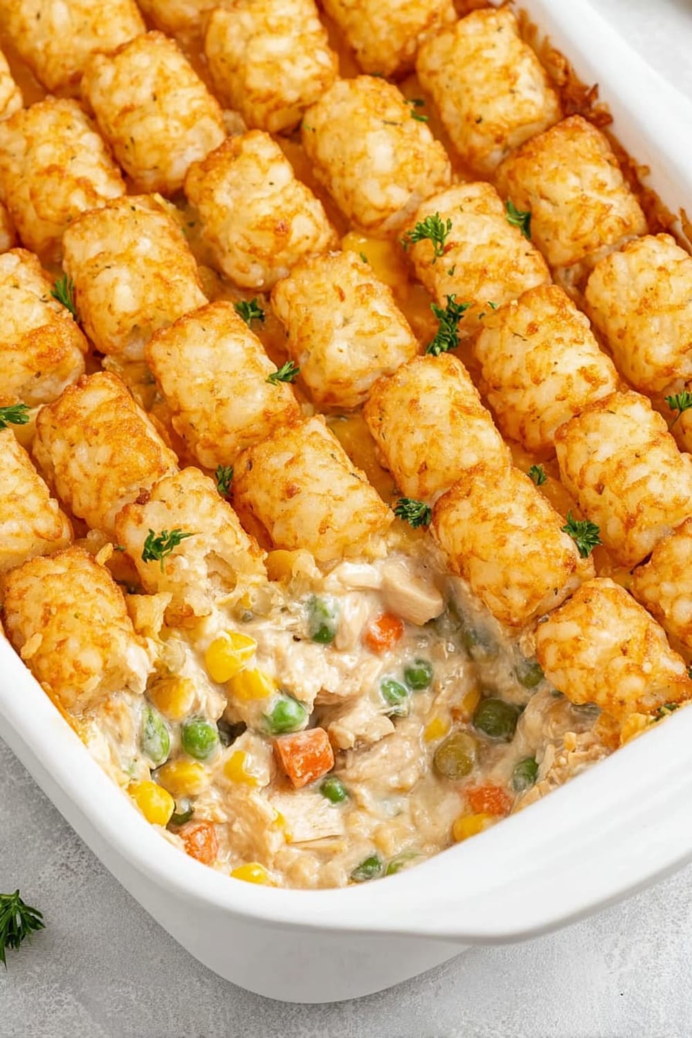 Tater Tot Chicken Pot Pie