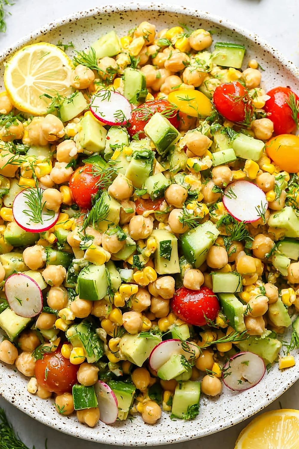 Summer Vegetable Chickpea Salad (Dairy Free!)