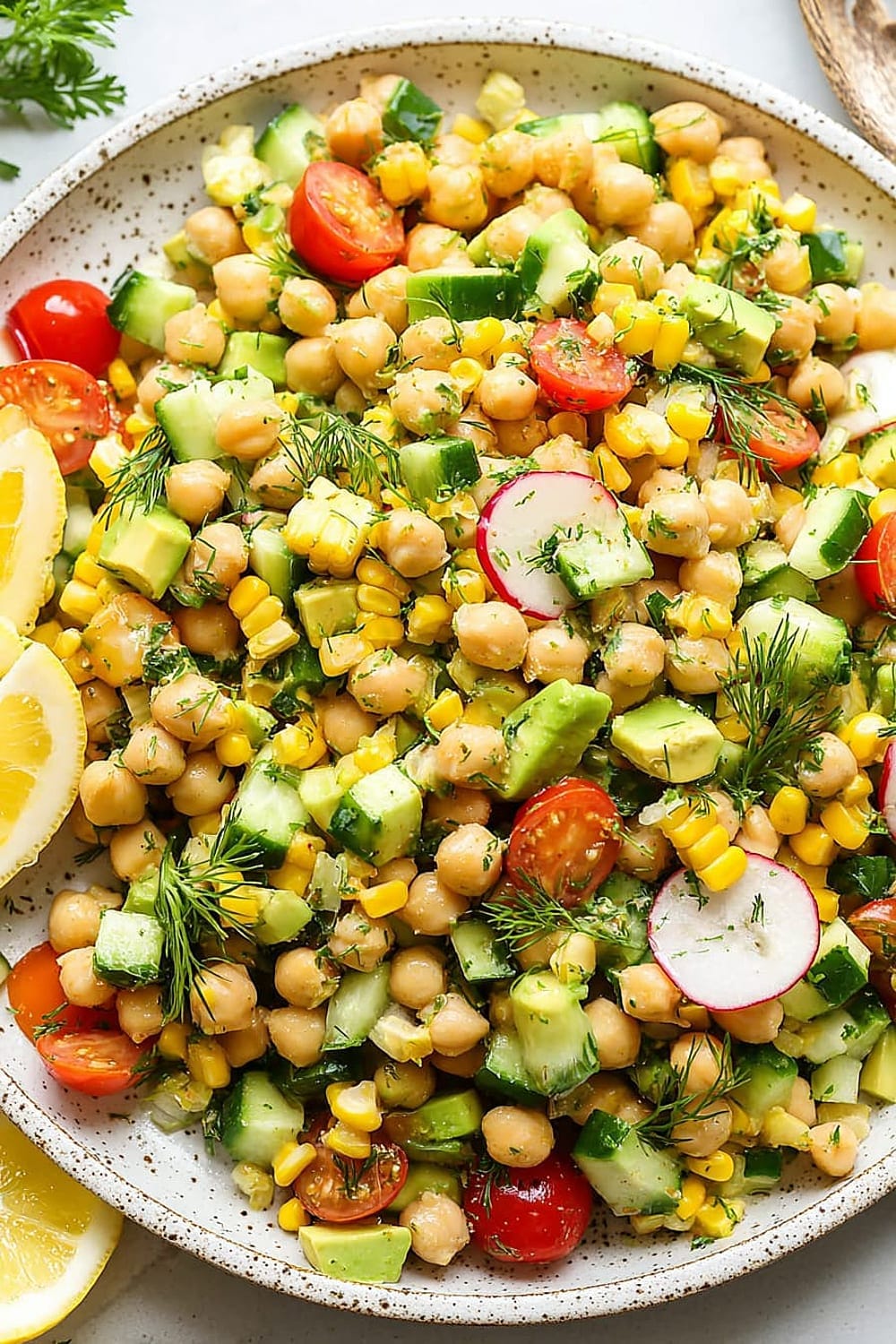 Summer Vegetable Chickpea Salad (Dairy Free!)