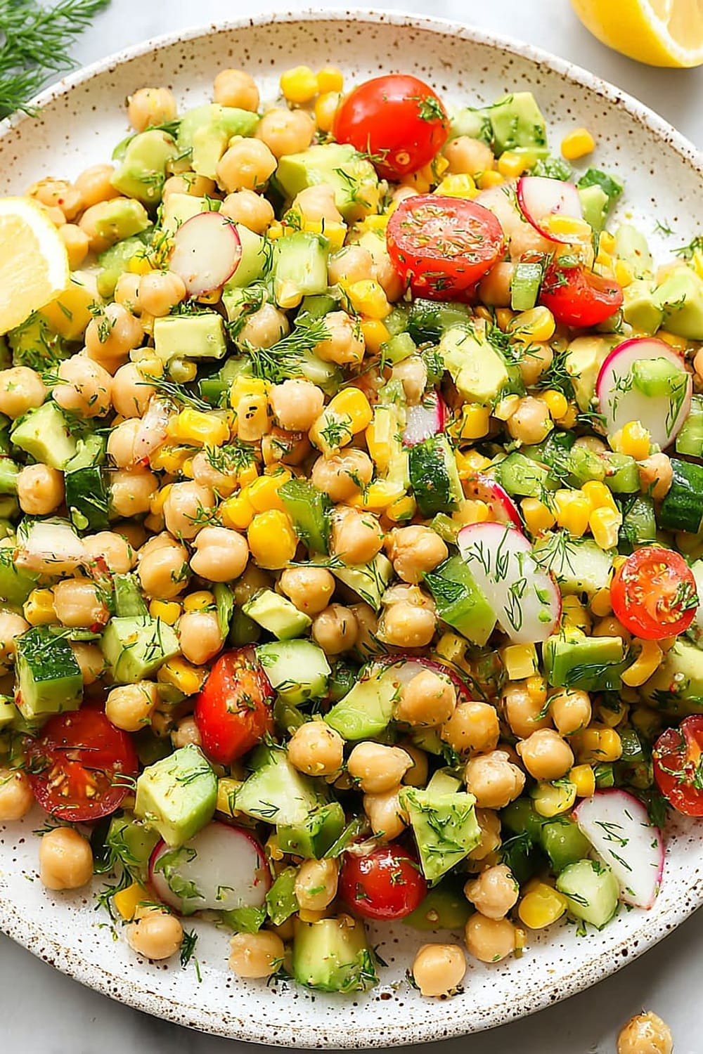 Summer Vegetable Chickpea Salad (Dairy Free!)
