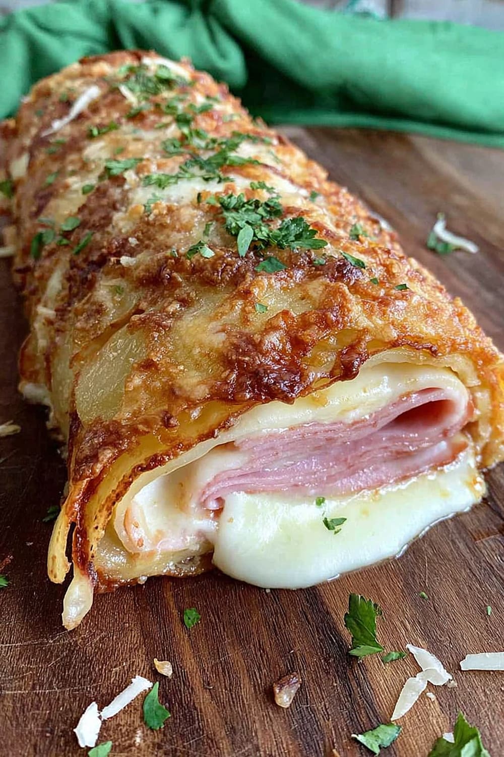 Easy Ham + Cheese Scalloped Potato Roll (4 Ingredients)