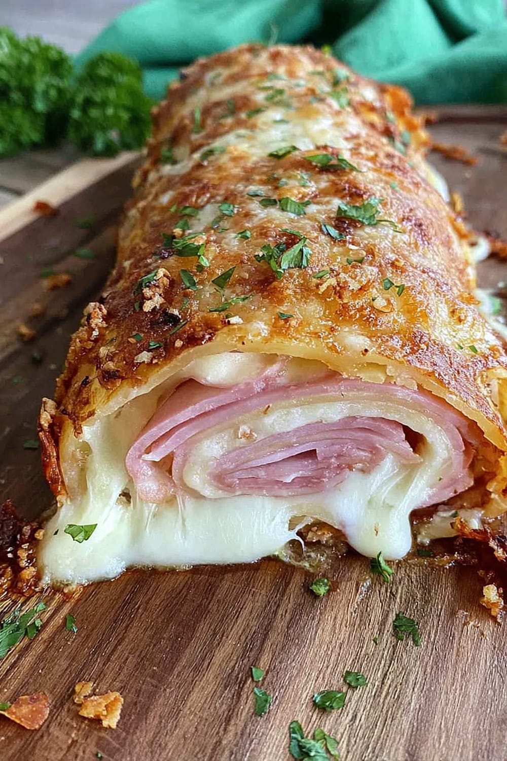 Easy Ham + Cheese Scalloped Potato Roll (4 Ingredients)