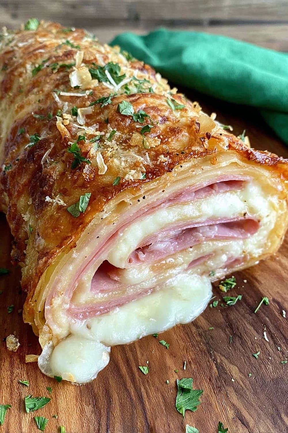 Easy Ham + Cheese Scalloped Potato Roll (4 Ingredients)