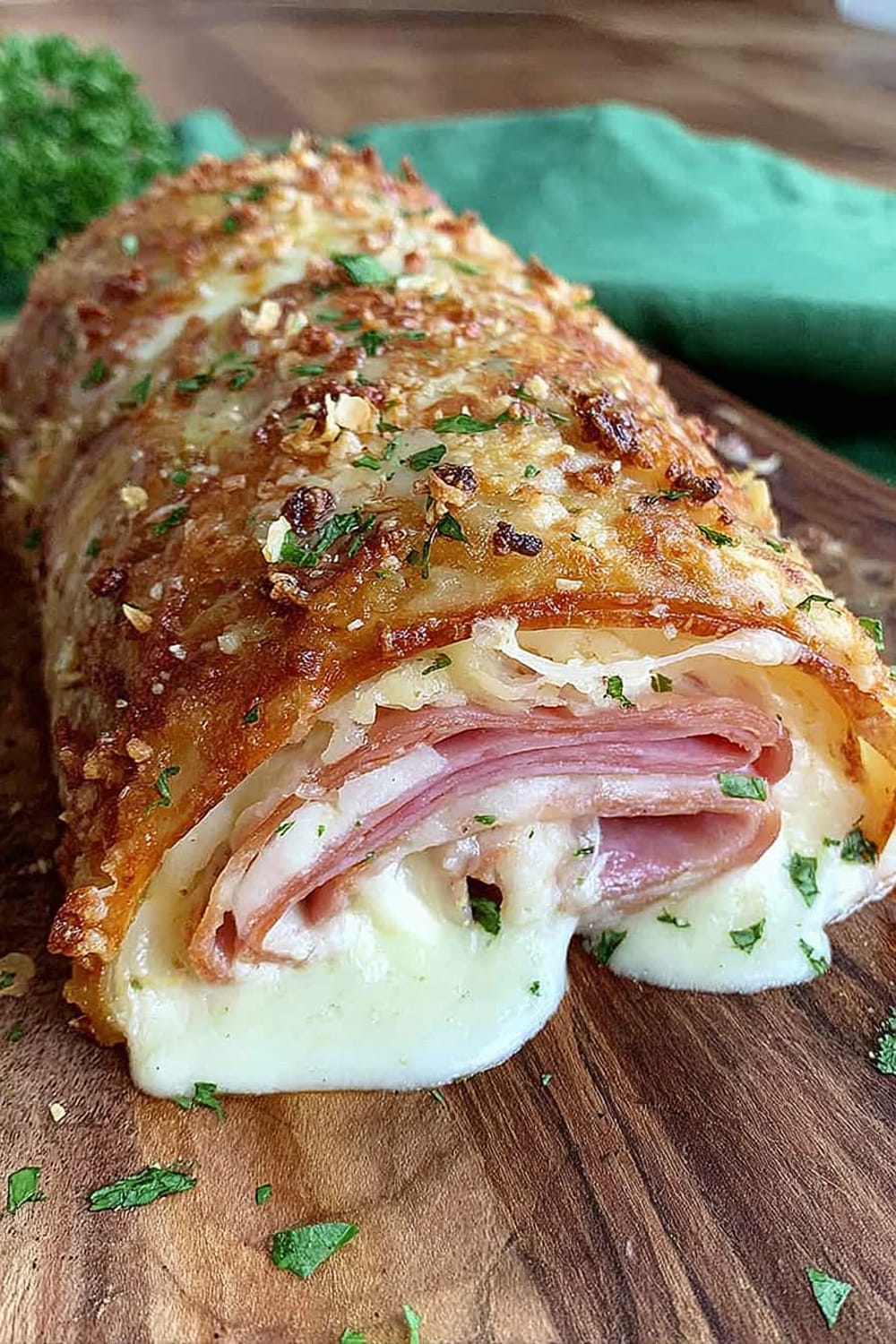 Easy Ham + Cheese Scalloped Potato Roll (4 Ingredients)