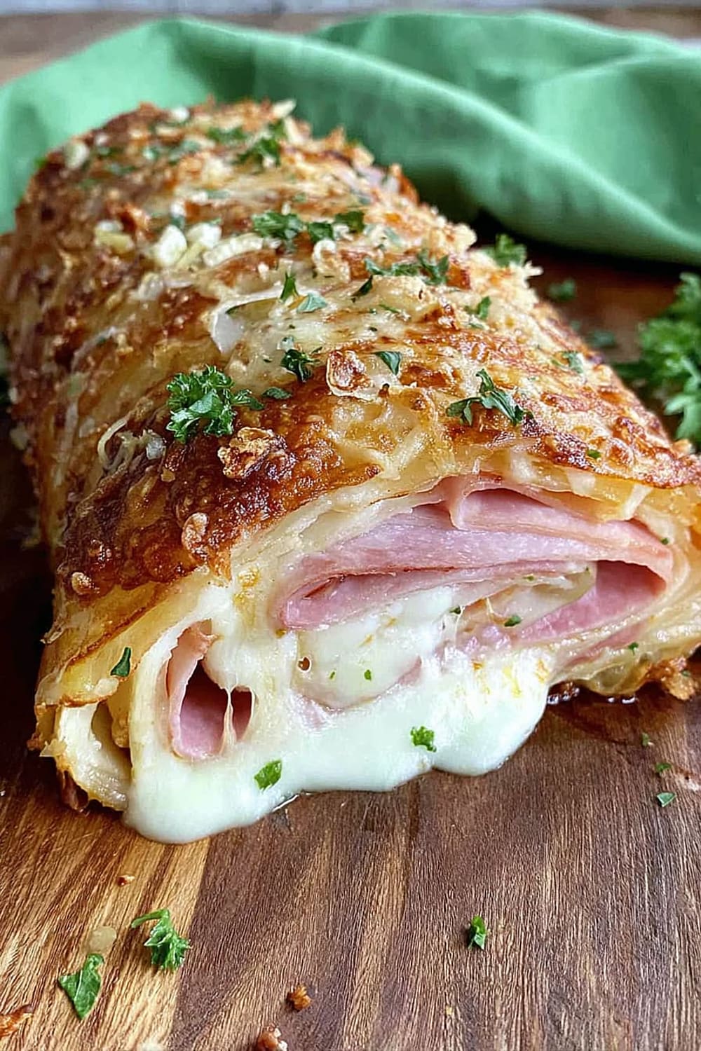 Easy Ham + Cheese Scalloped Potato Roll (4 Ingredients)