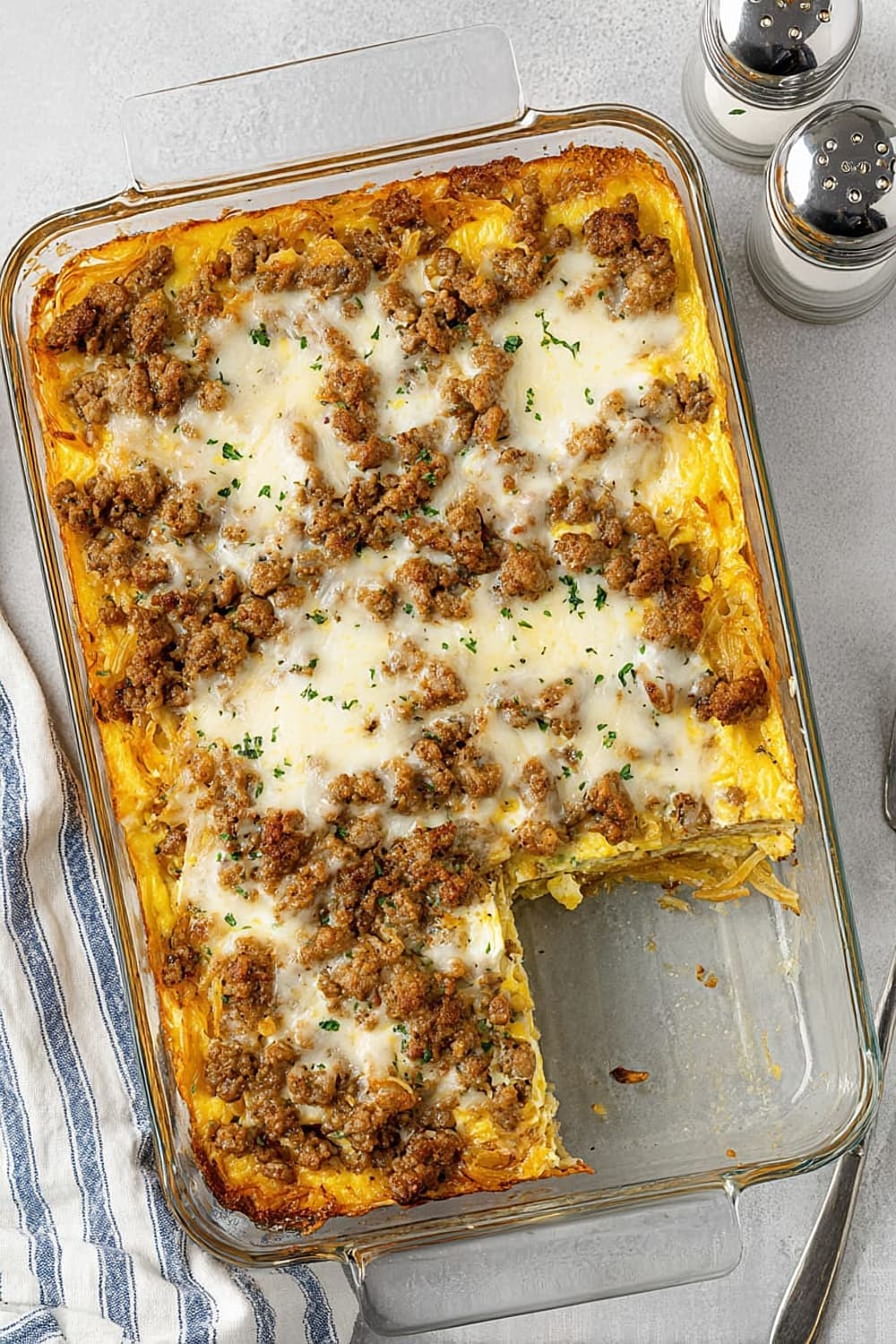5-Ingredient Sausage Hash Brown Casserole
