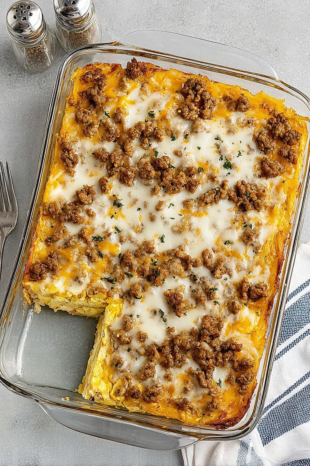5-Ingredient Sausage Hash Brown Casserole