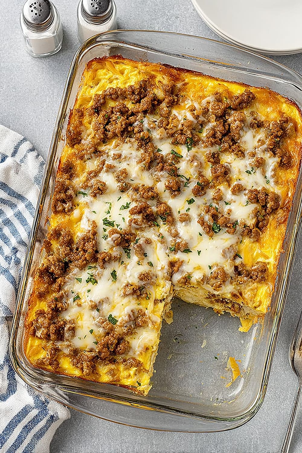 5-Ingredient Sausage Hash Brown Casserole