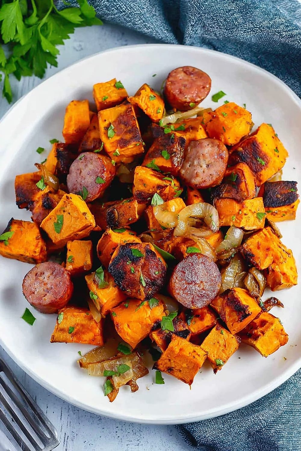 Sheet Pan Sausage and Sweet Potatoes