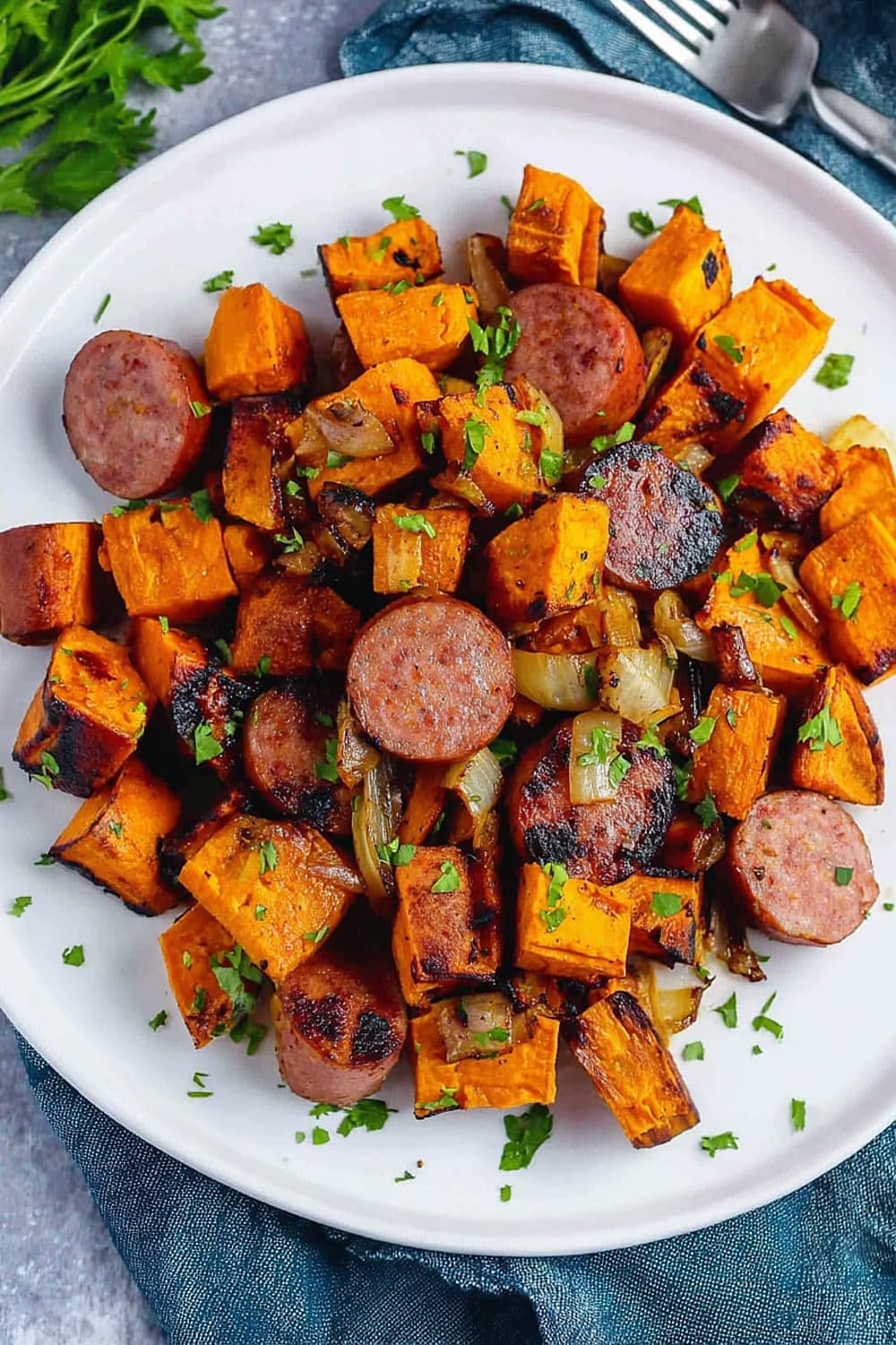 Sheet Pan Sausage and Sweet Potatoes