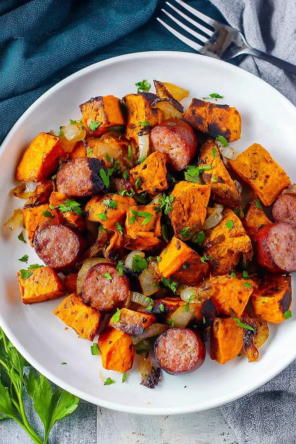 Sheet Pan Sausage and Sweet Potatoes