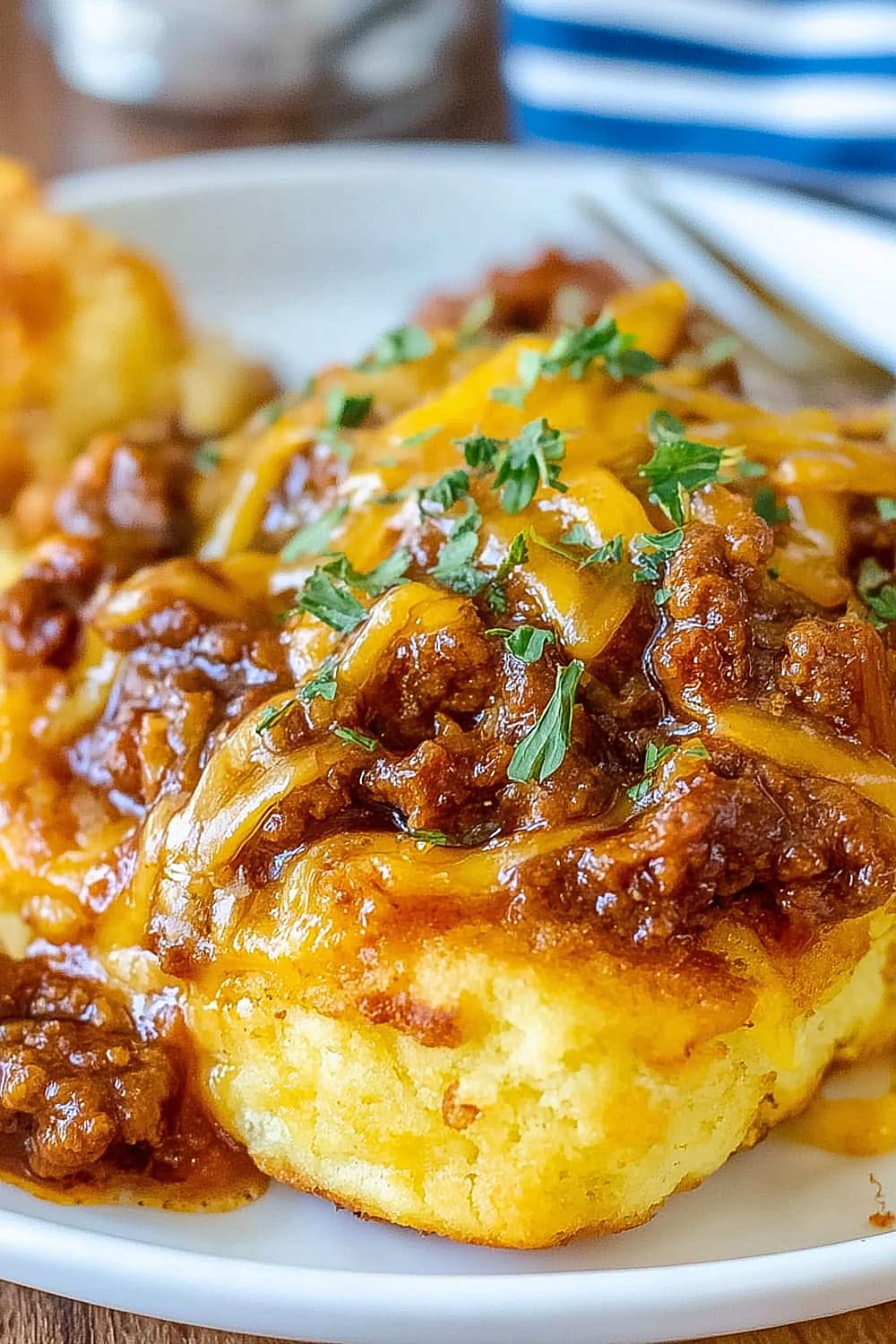 Cheesy BBQ Beef & Biscuit Casserole