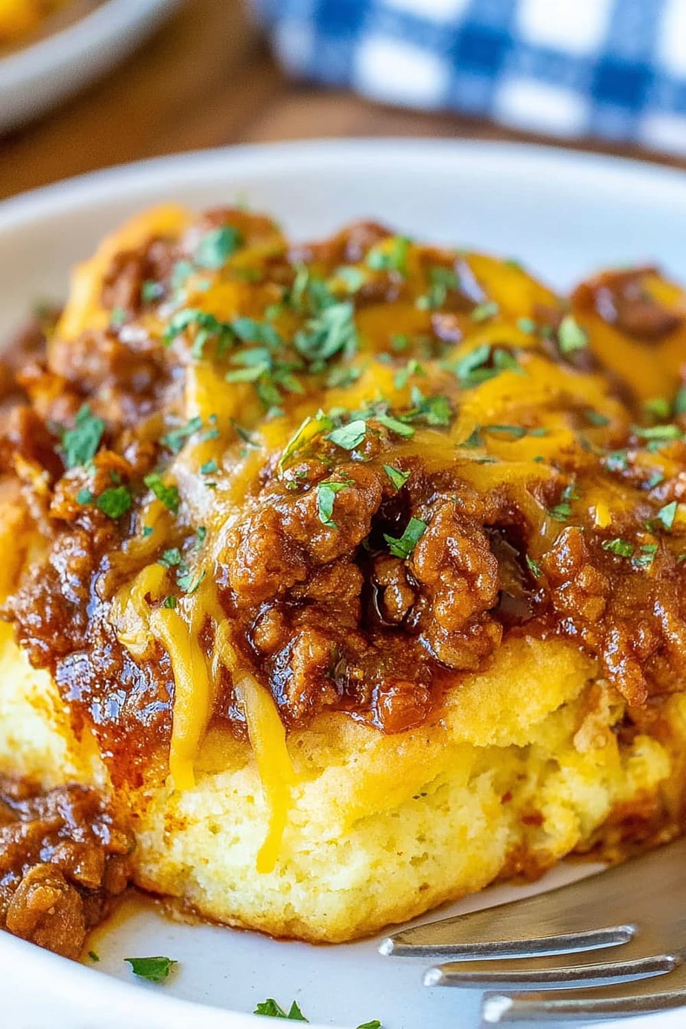 Cheesy BBQ Beef & Biscuit Casserole