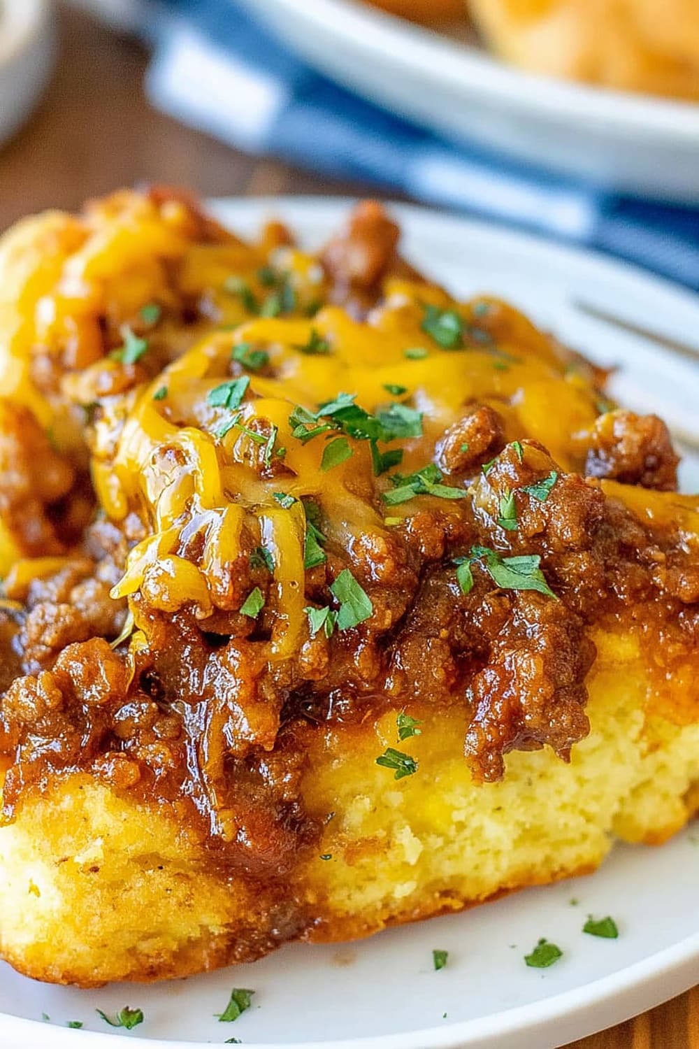 Cheesy BBQ Beef & Biscuit Casserole