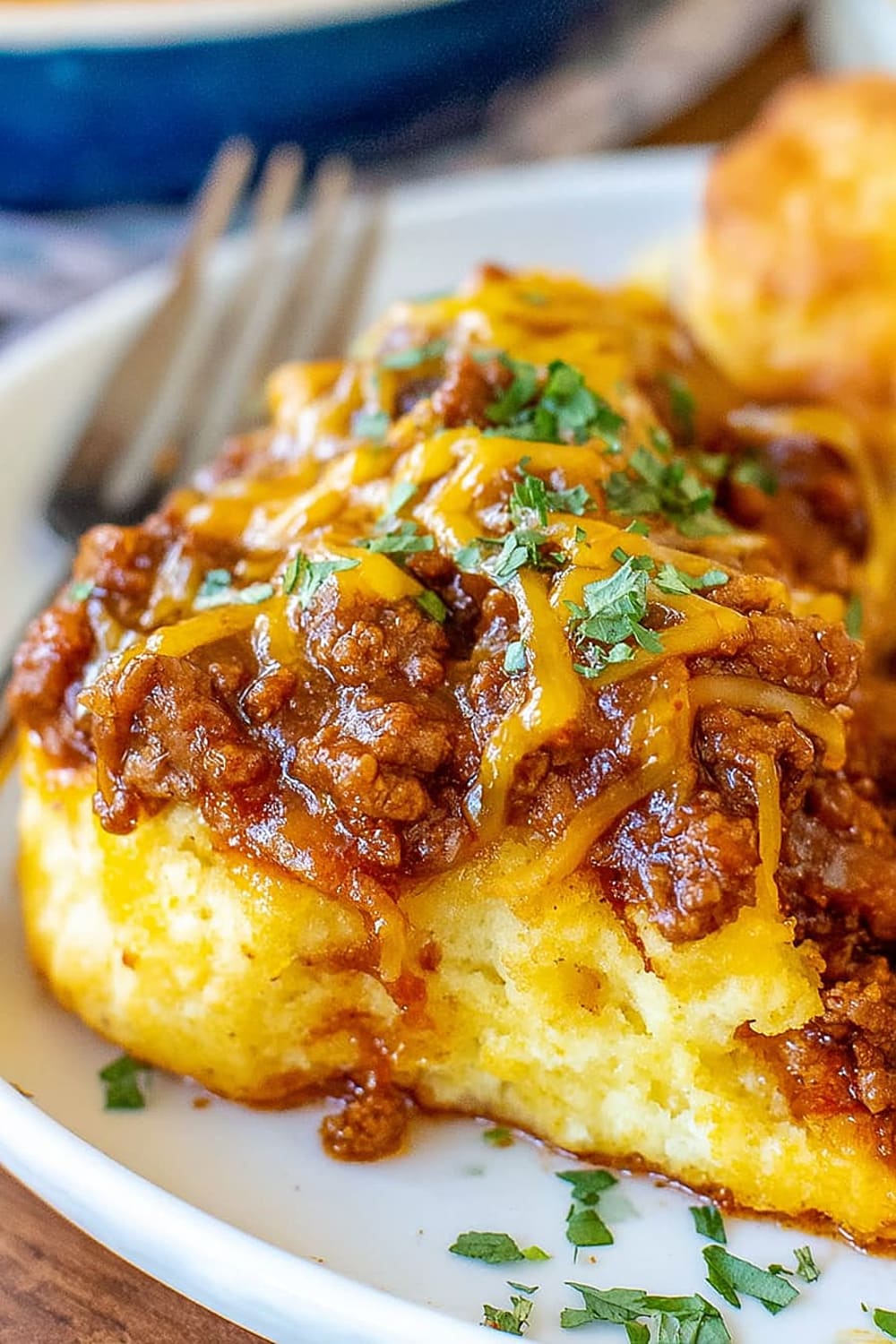 Cheesy BBQ Beef & Biscuit Casserole