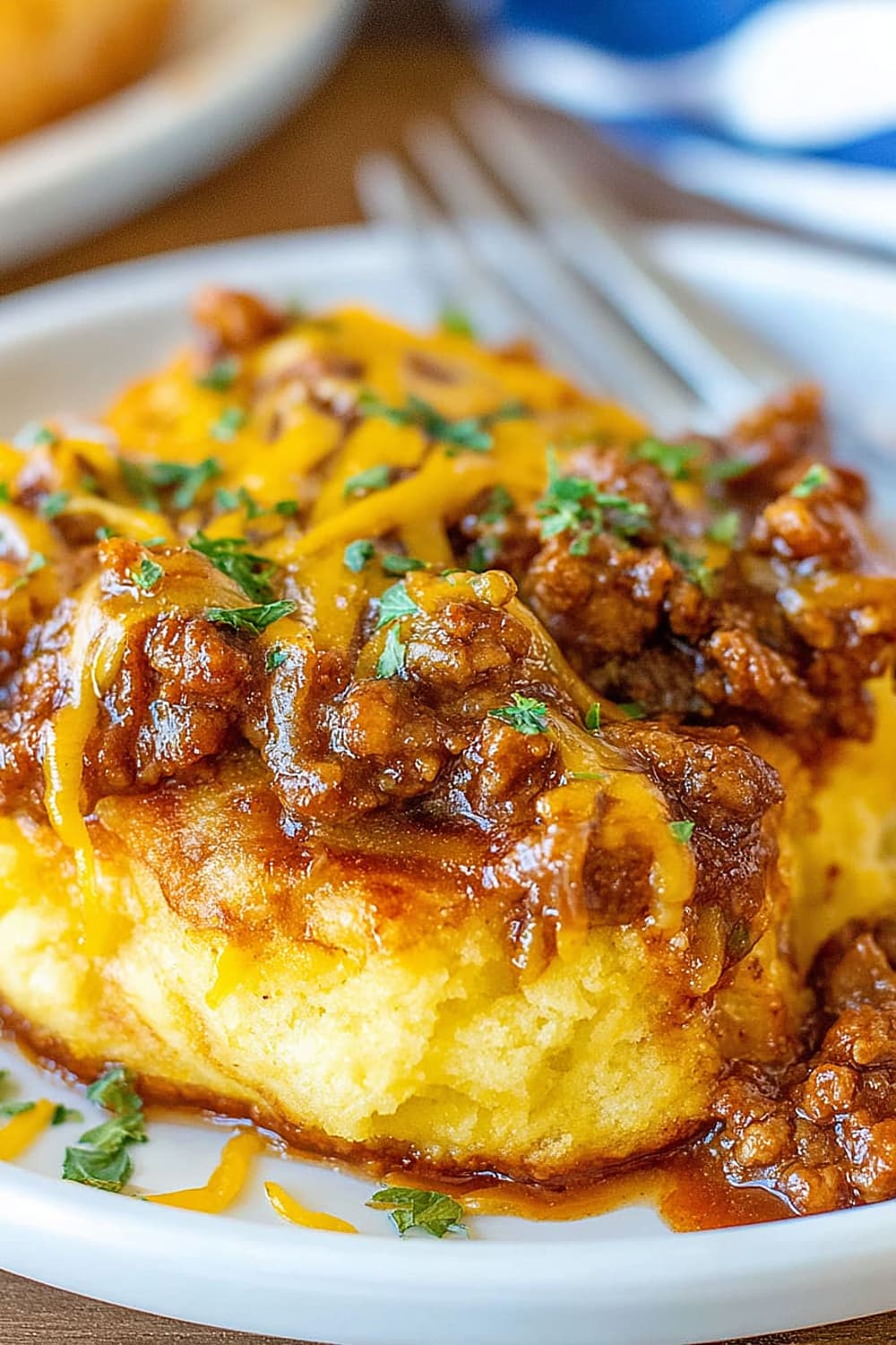 Cheesy BBQ Beef & Biscuit Casserole