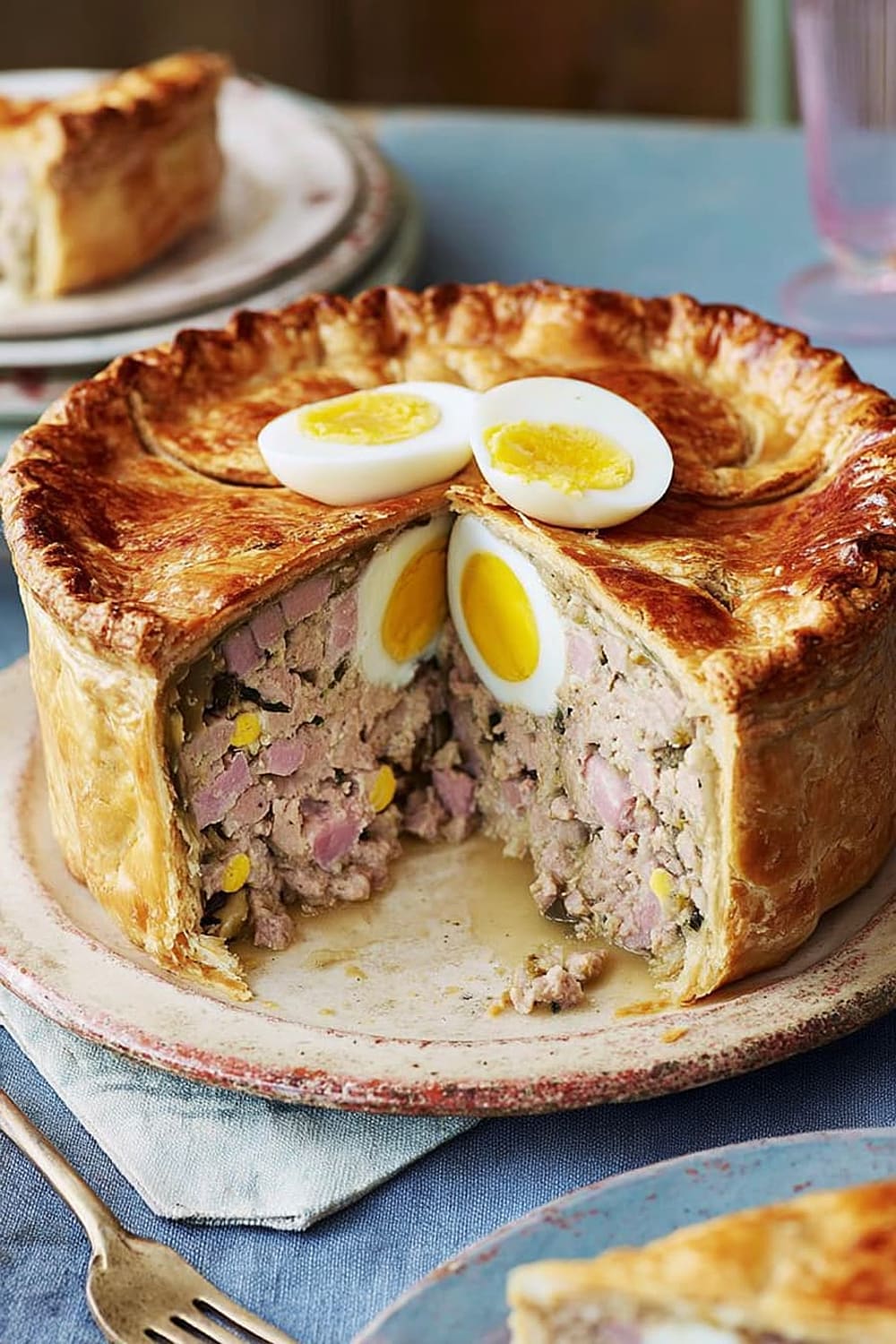 Gala pork and egg pie