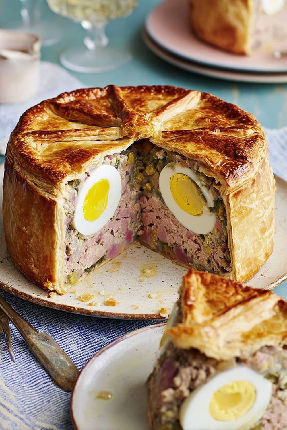 Gala pork and egg pie