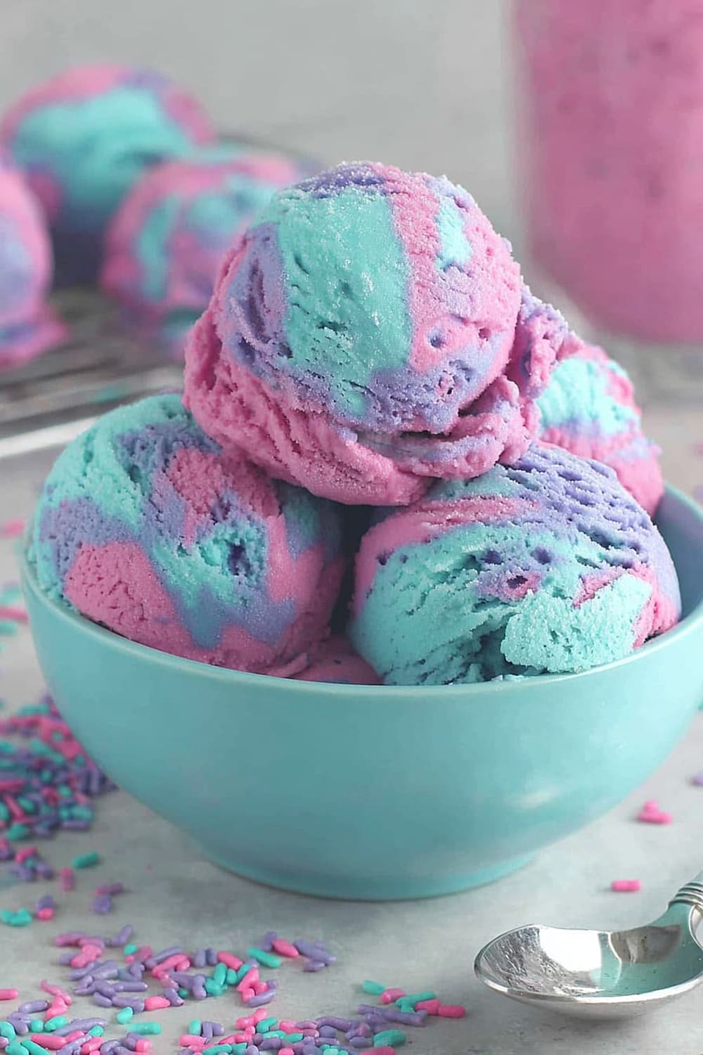 No-Churn Cotton Candy Ice Cream