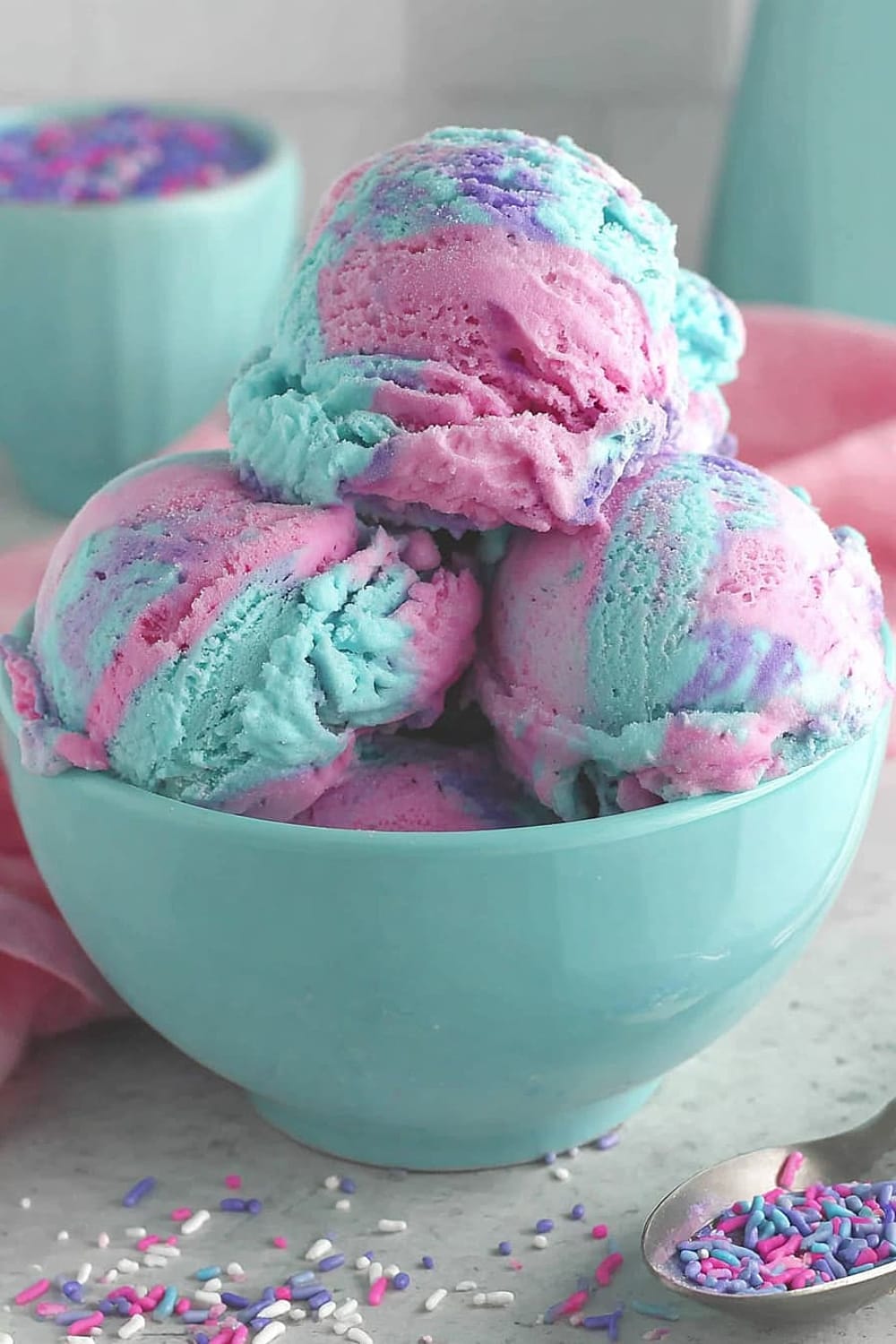 No-Churn Cotton Candy Ice Cream