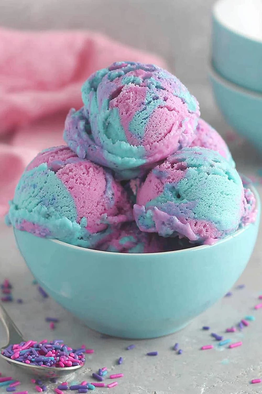 No-Churn Cotton Candy Ice Cream