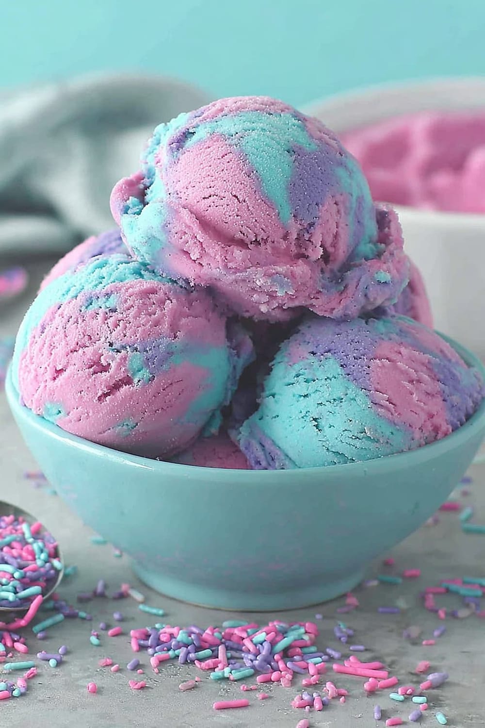 No-Churn Cotton Candy Ice Cream