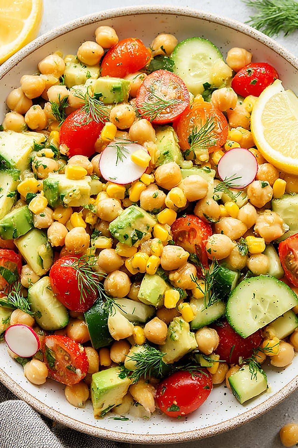 Summer Vegetable Chickpea Salad (Dairy Free!)