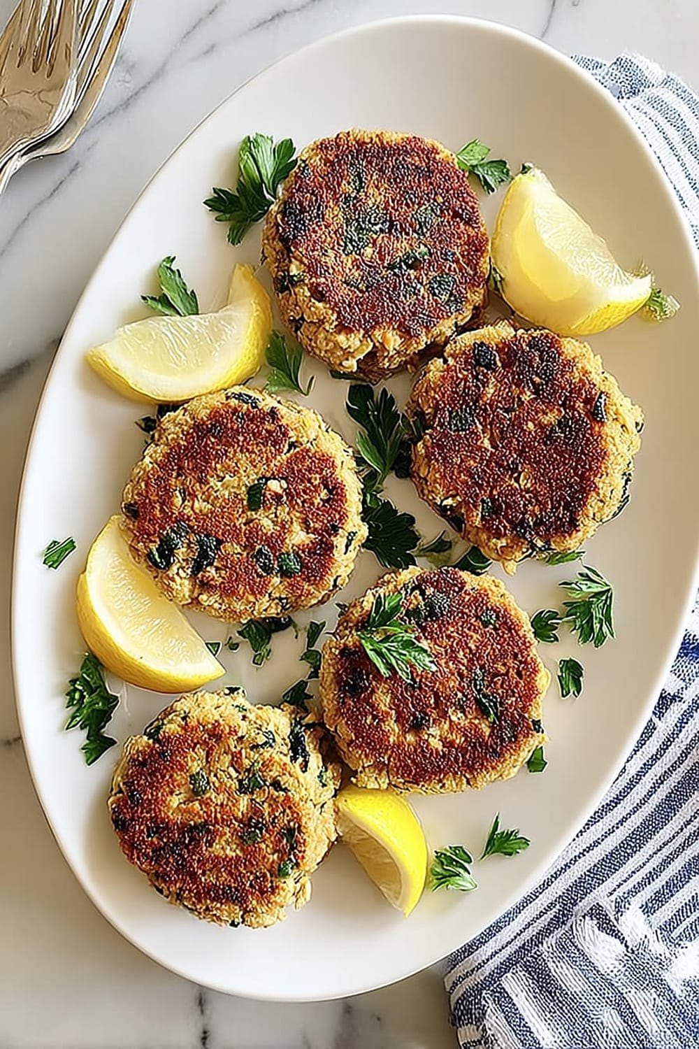 Crispy Tuna Patties with Scallions and Dijon Mustard