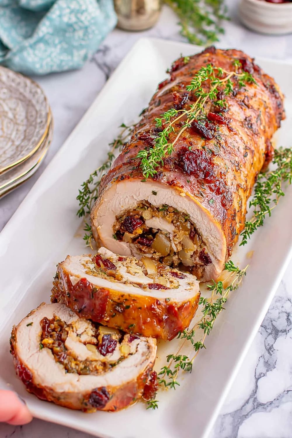 Apple & Bacon Stuffed Pork Loin Roll