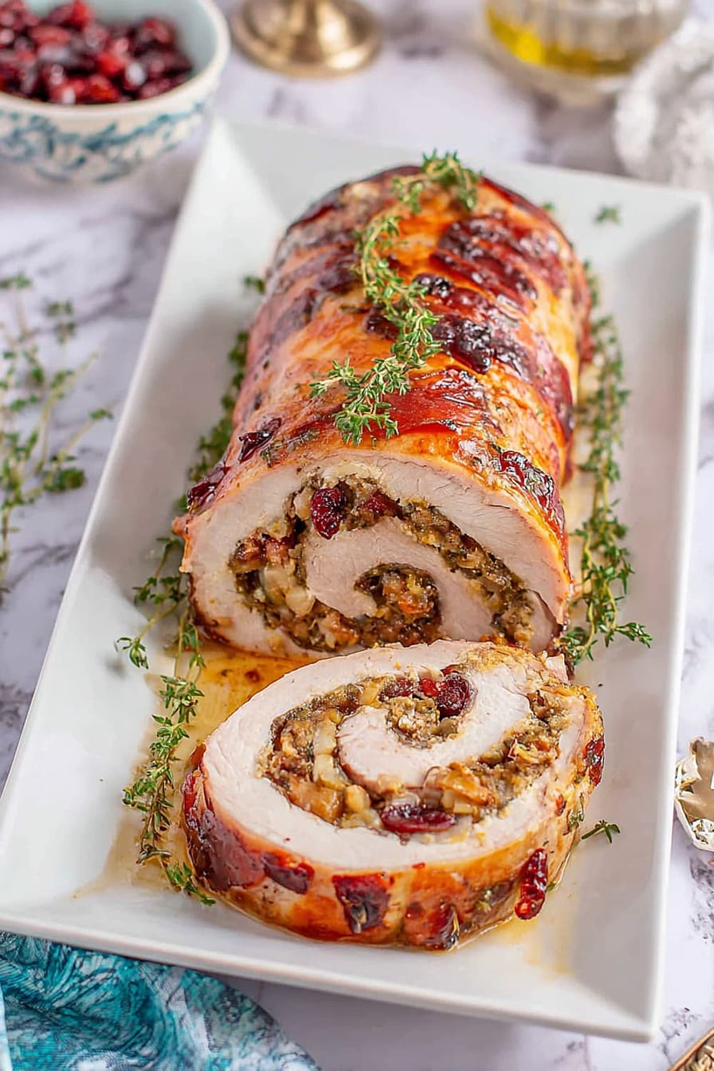 Apple & Bacon Stuffed Pork Loin Roll