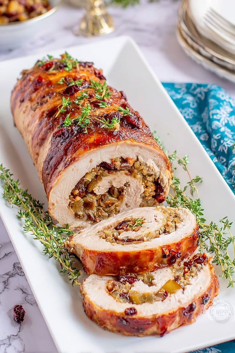 Apple & Bacon Stuffed Pork Loin Roll