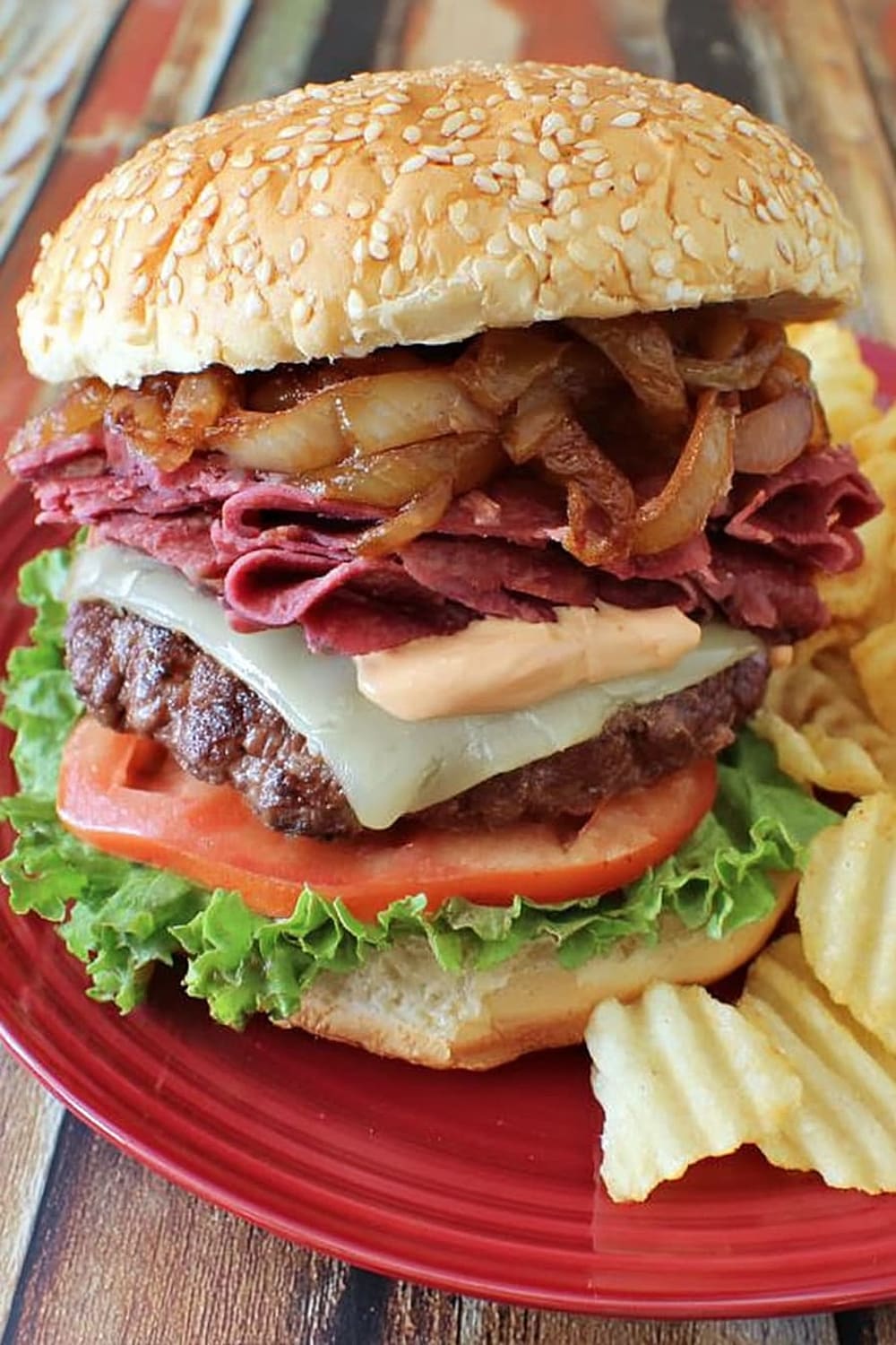 Pastrami Burgers with Killer Burger Sauce