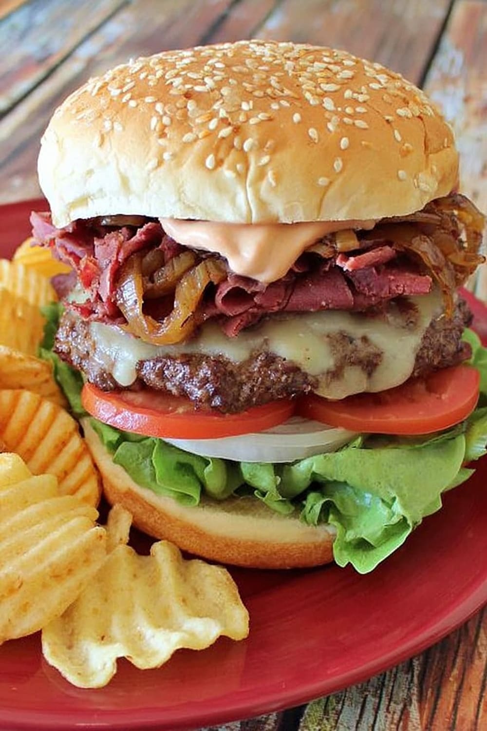 Pastrami Burgers with Killer Burger Sauce