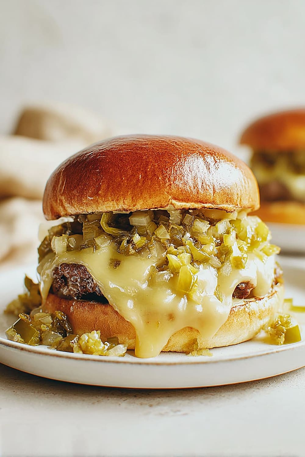 Hatch Green Chile Cheeseburger