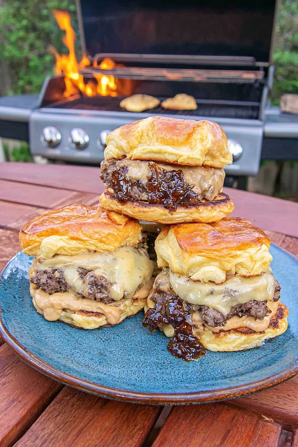 Peanut Butter and Jelly Smash Burgers