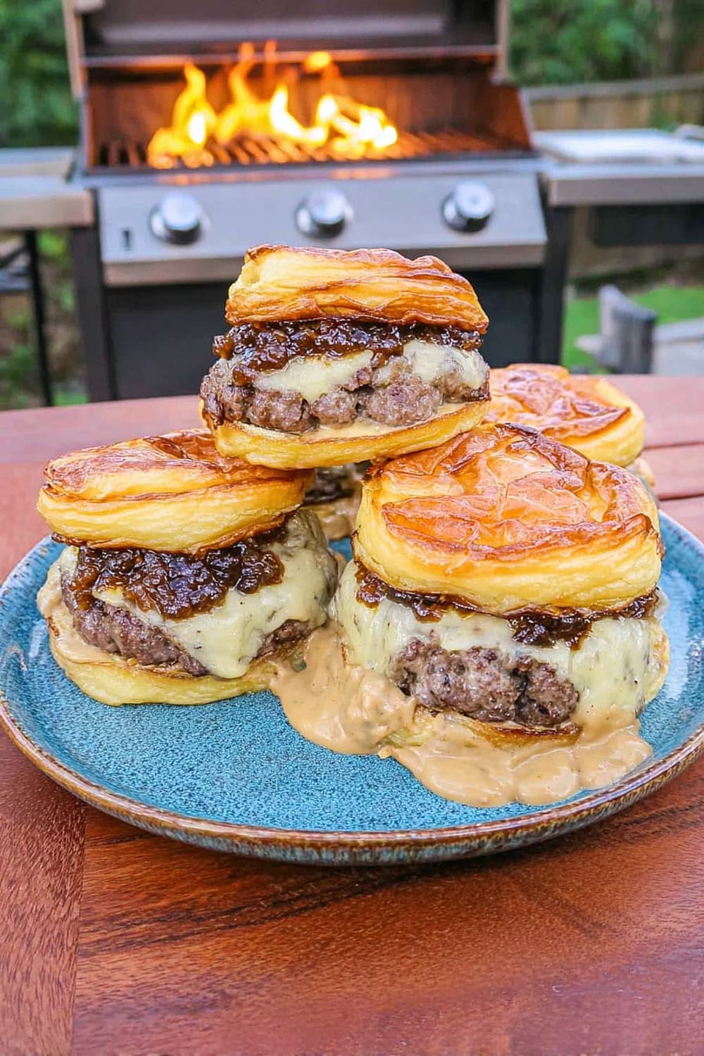 Peanut Butter and Jelly Smash Burgers