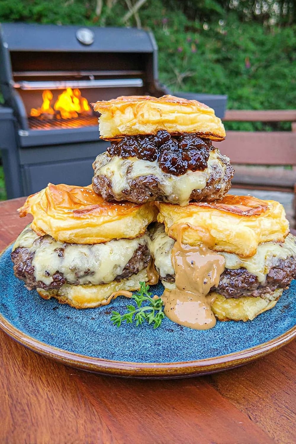 Peanut Butter and Jelly Smash Burgers