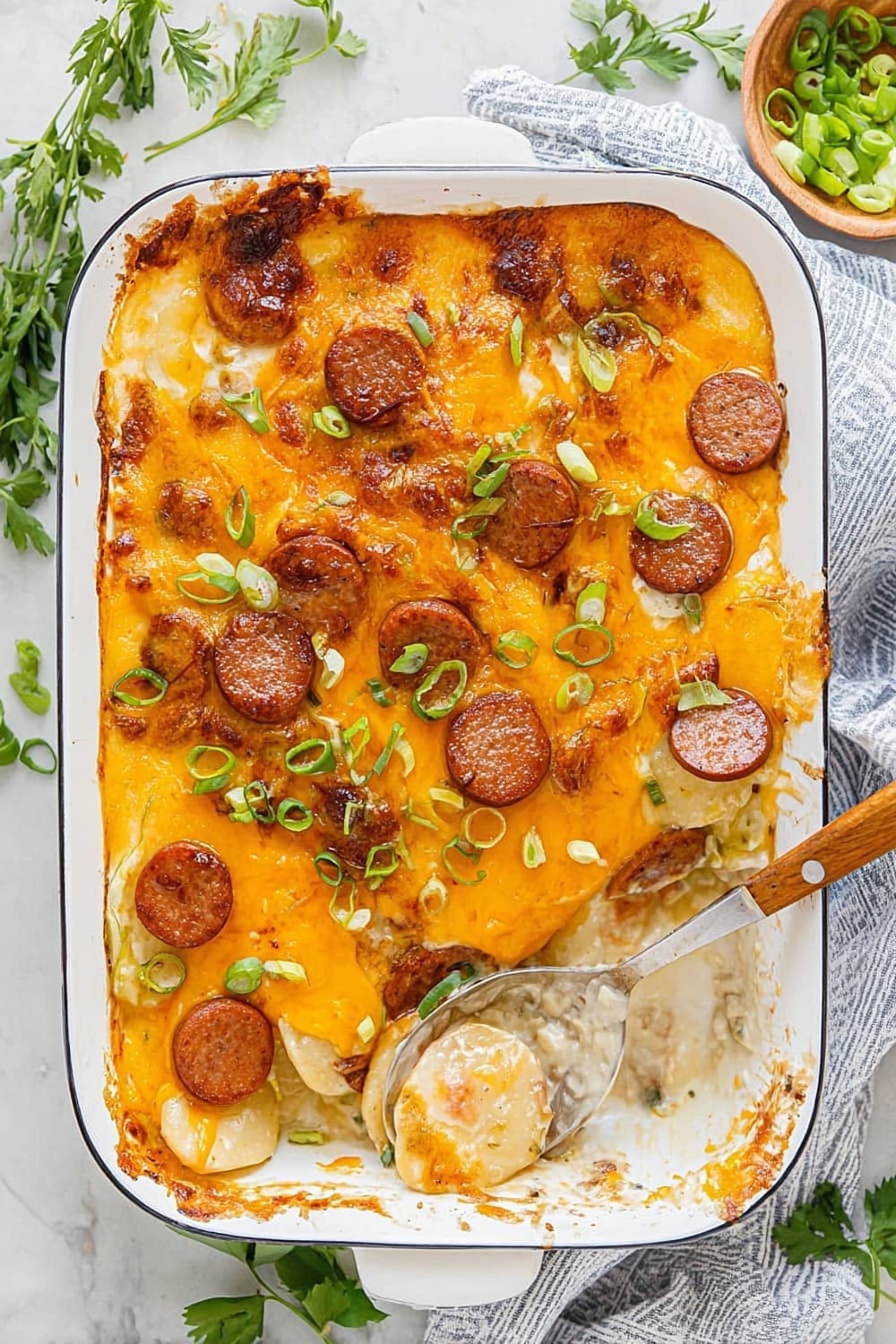 Dump-and-Bake Pierogi Casserole with Kielbasa