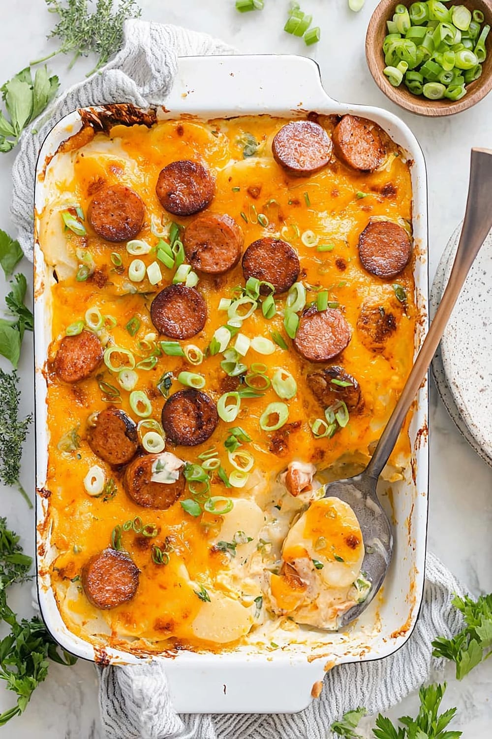 Dump-and-Bake Pierogi Casserole with Kielbasa