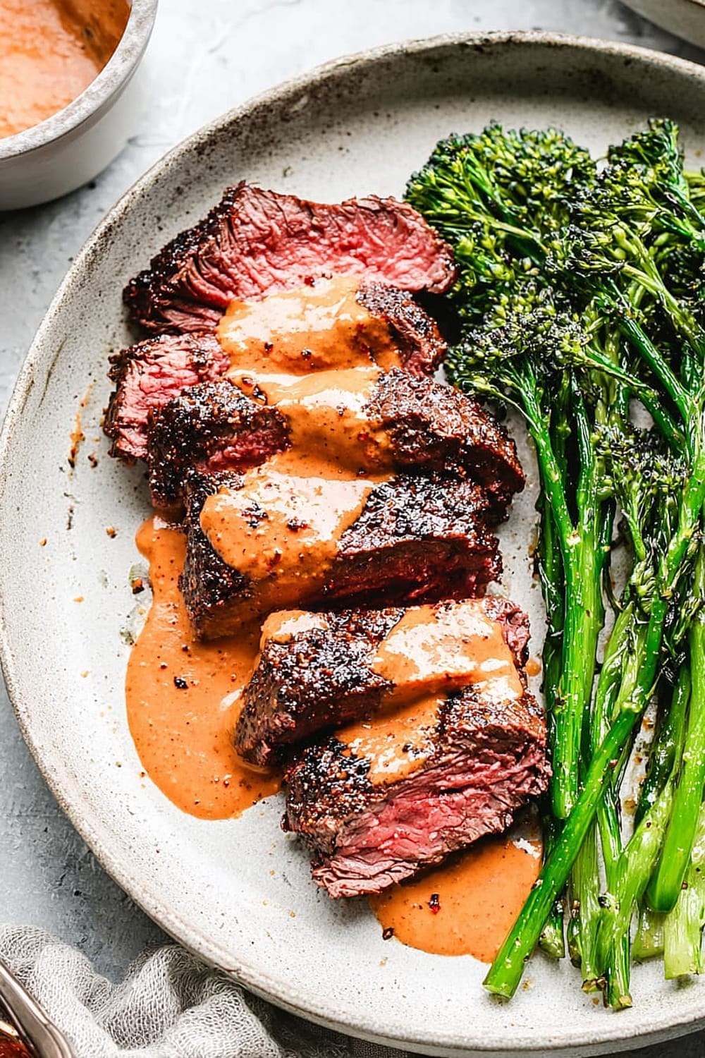 Grilled Hanger Steak with Homemade Steak Sauce