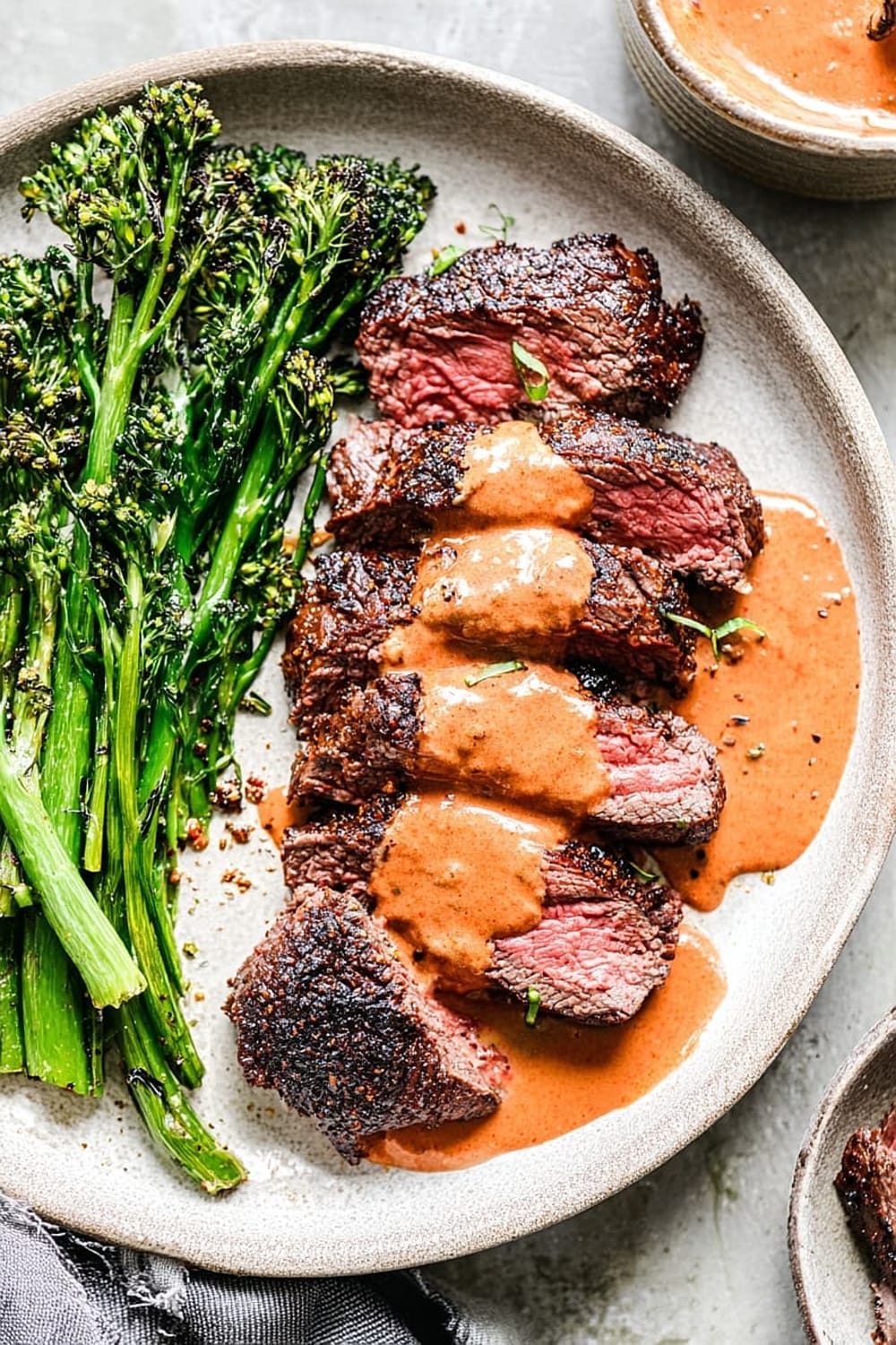 Grilled Hanger Steak with Homemade Steak Sauce